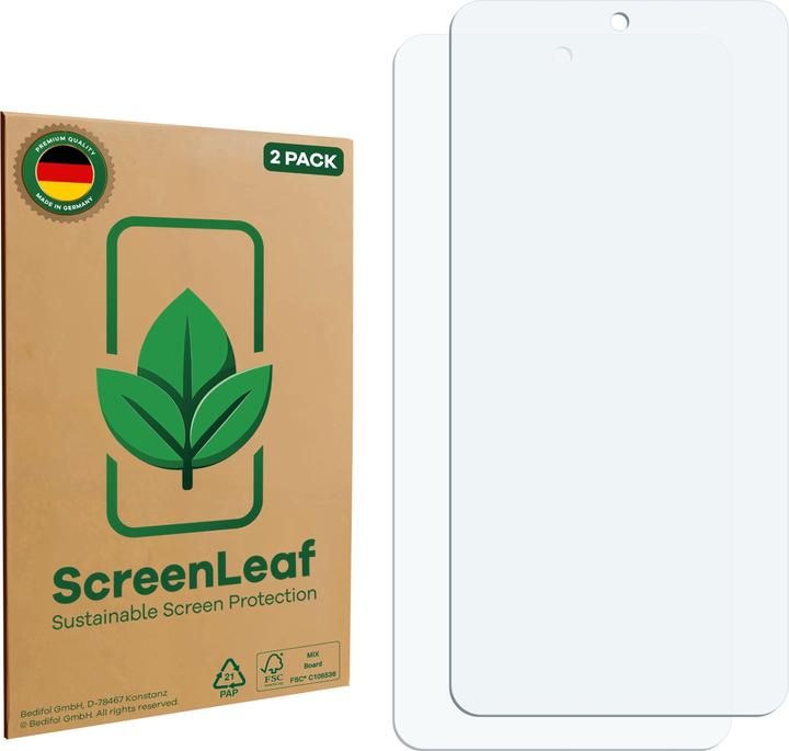Produktbild ScreenLeaf Schutzfolie nachhaltiger Displayschutz Display Schutz Folie Klar Transparent (2 Stück, Samsung Galaxy S25 Edge)