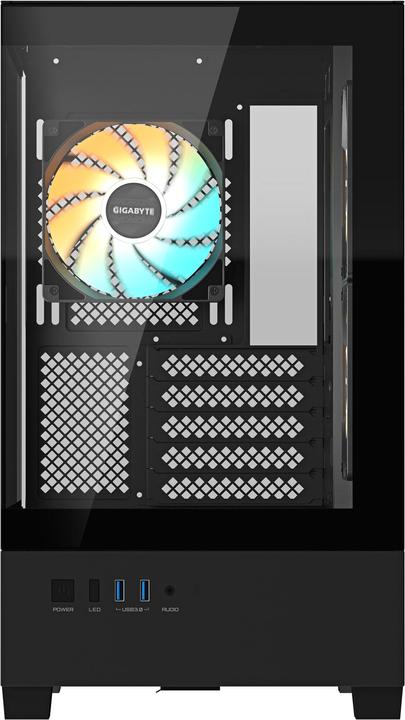Produktbild Gigabyte case GB-C201P - Mid tower - 2xUSB 3.0 - 3x 120mm ARGB Fan - black (mATX, Mini-ITX)