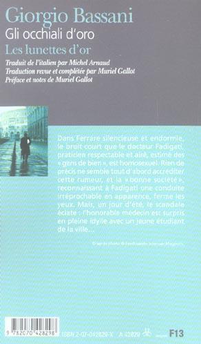 Immagine prodotto Les lunettes d'or / Gli occhiali d'oro (Francese, Italiano, Bassani Giorgio, 2005)