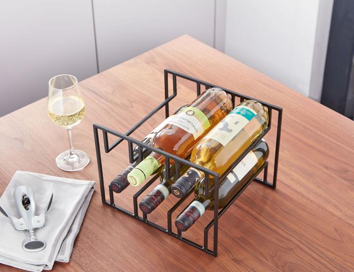 Actual product image FineBuy Wine Bottle Holder FB82257 Metal Black
