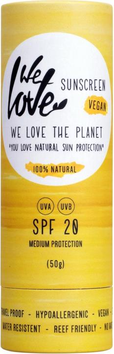 Produktbild We Love The Planet Natürlicher SUNSTICK SPF 20 UVA - UVB - Hypoallergenic | Waterproof (Sonnenstick, Sonnencreme Gesicht, SPF 20, 50 ml, 50 g)