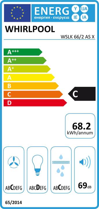 Energie-Label Whirlpool WSLK 66/2 AS X (Wandhaube)