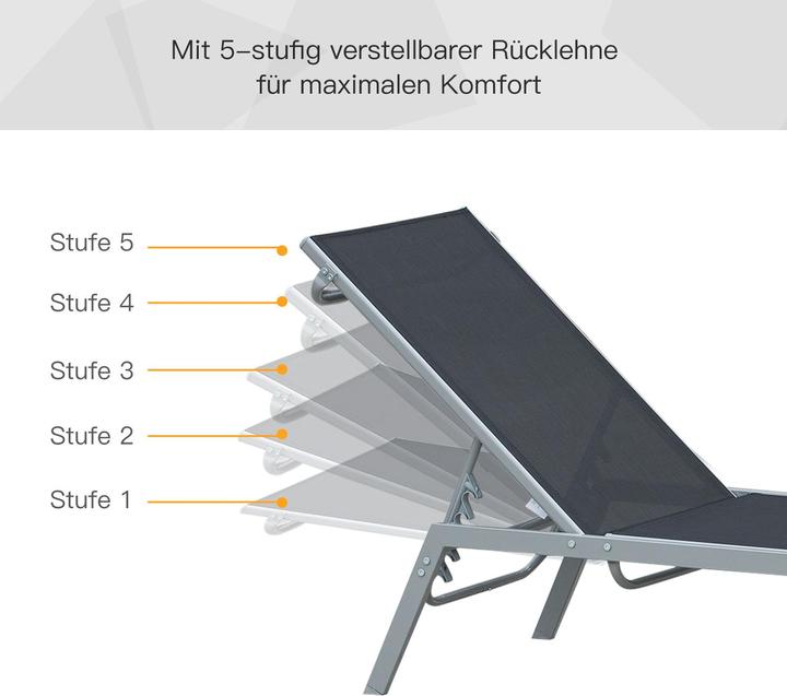 Image du produit Outsunny Chaise longue de jardin avec dossier réglable (170 cm)