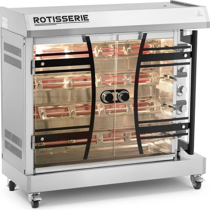 Actual product image Royal Catering Electric Chicken Grill - 4 spits for 24 chickens - with lights and wheels -