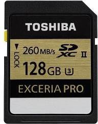 Actual product image Toshiba SDXC Exceria Pro UHS-II U3 (128 GB, SDXC, U3, UHS-II)