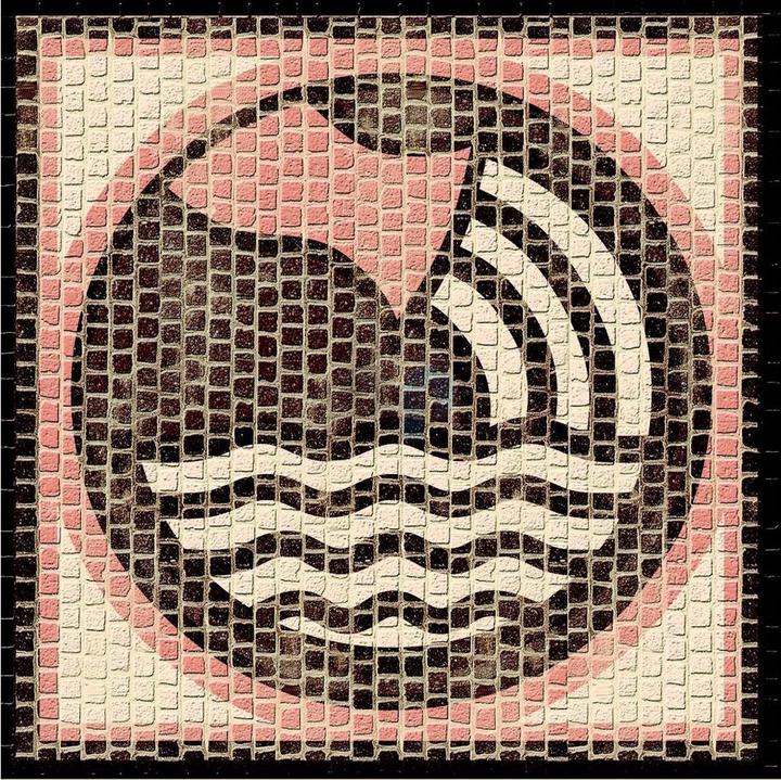 Actual product image Block Cuit. Ceramic stone mosaic - Zodiac sign Aquarius (21 x 21 cm)