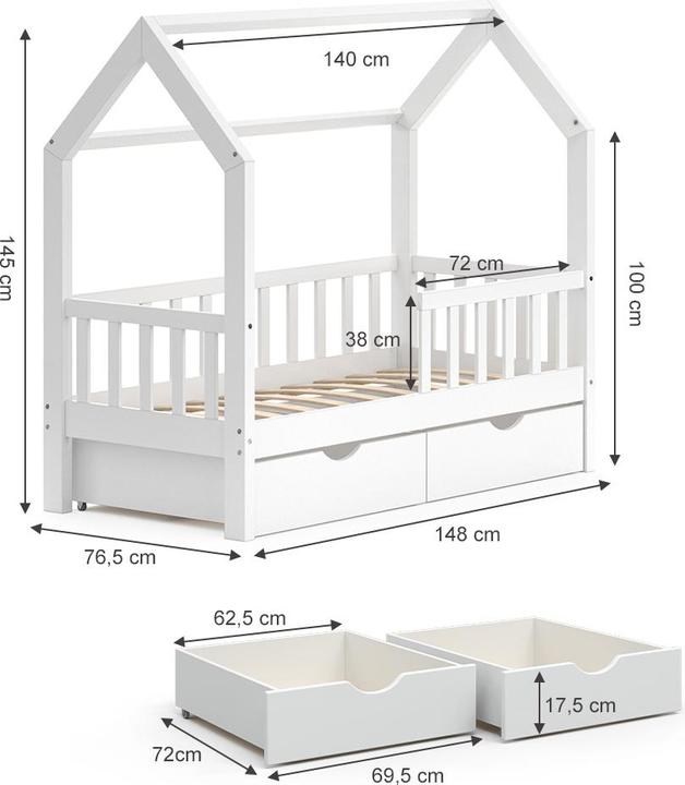 Produktbild VitaliSpa Hausbett Wiki (70 x 140 cm)