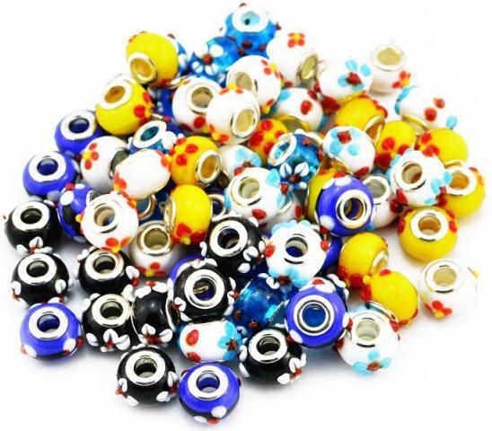 Image du produit Hermex Verre Bead argenté 925 - Blanc argenté (Argent 925, Verre)