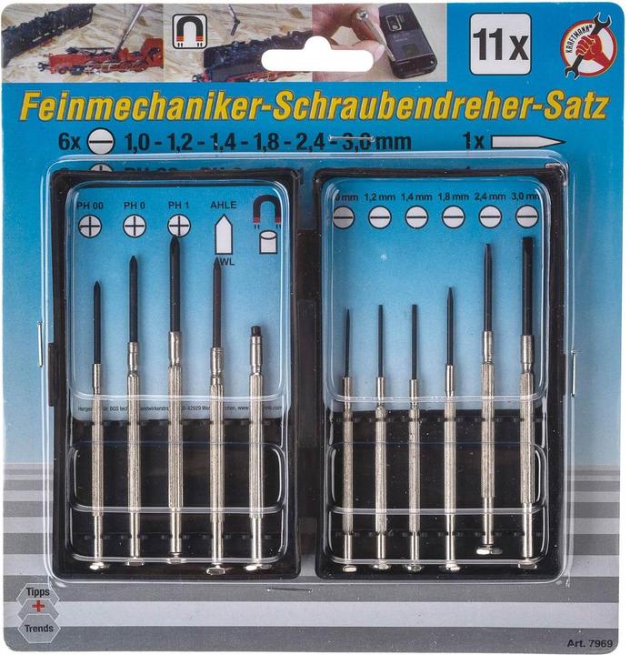 Actual product image BGS Precision Screwdriver Set 11 pcs. (Cross recess)