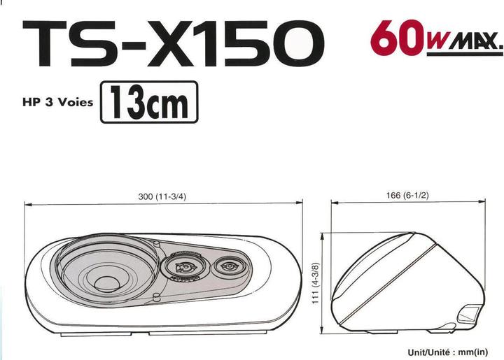 Actual product image Pioneer Ts-X150 (60 W, 13 cm, Other)