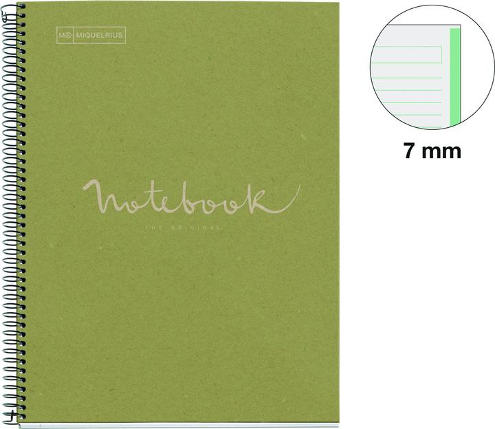 Produktbild Maul ECO Emotions NB1 ECOGREEN Recy. A4 HOR 80G grün (Speditionsversand) (A4, Liniert, Harter Einband)