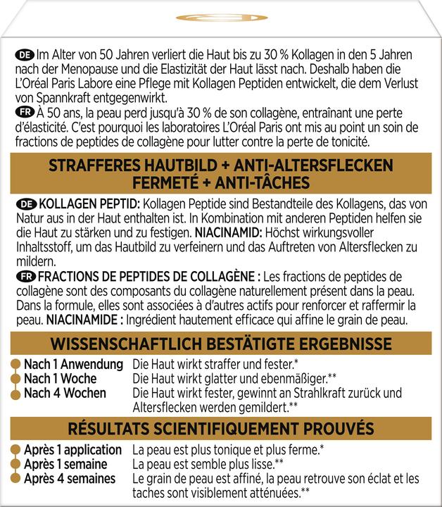 Valeurs nutritives et ingrédients L'Oréal Paris Loreal, Alter Perfect Pro-Collagène Expert, crème de nuit, 50 ml (50 ml, Crème de nuit)