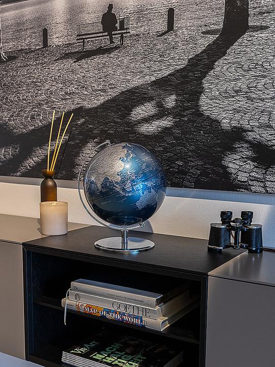 Image du produit emform Globe de table Planet bleu métallique/argenté (25 cm)