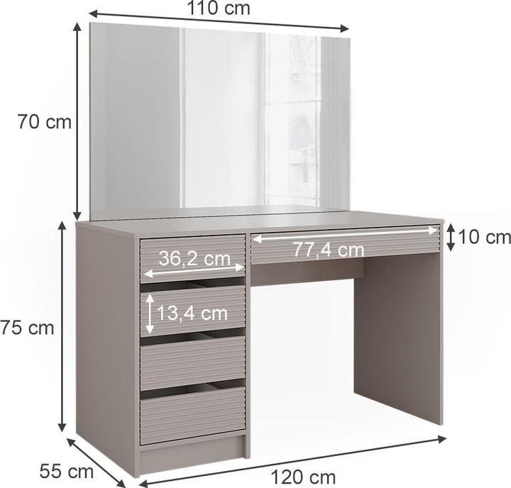 Produktbild Vicco Sherry mit Spiegel (120 x 75 x 55 cm)
