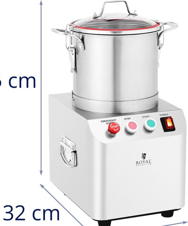 Produktbild Royal Catering Tischkutter Küchencutter Kutter Küchenmaschine 1400 U/min 6 L Edelstahl Gastro (550 W)