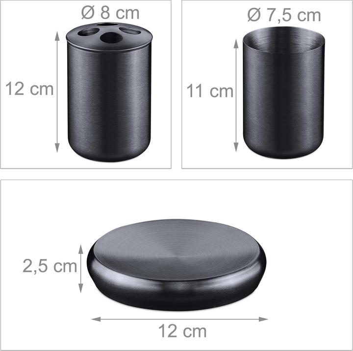Actual product image Relaxdays 5-Piece Bathroom Accessory Set