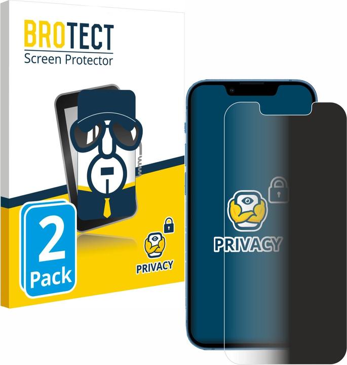 Actual product image BROTECT Anti-spy privacy film Blue light protection film (2 Piece, Apple iPhone 13 mini)