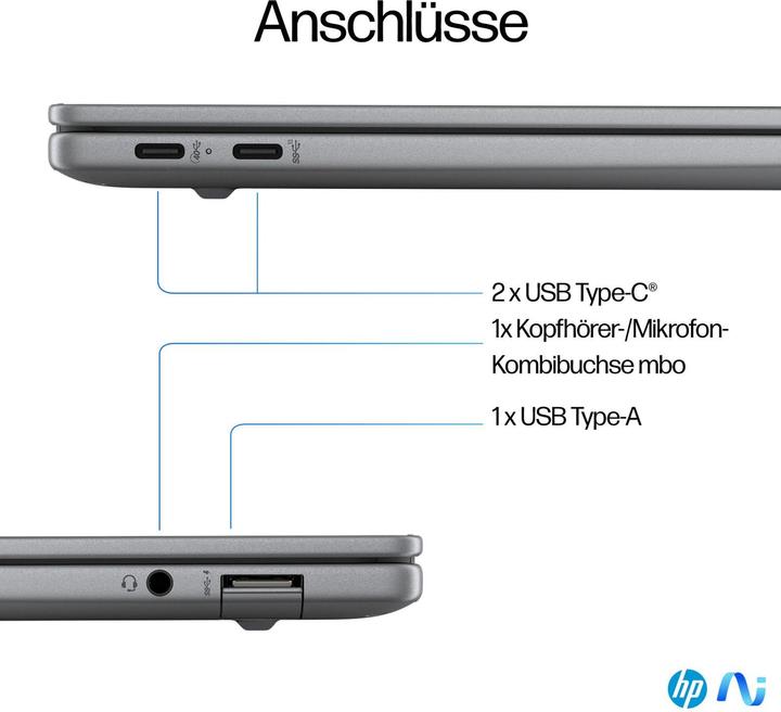 Produktbild HP OmniBook X AI 14-fe0165ng (14", Snapdragon X Elite X1E-78-100, 16 GB, 1000 GB, DE)