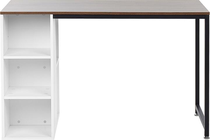 Immagine prodotto Beliani Scrivania bianca / legno scuro 120 x 60 cm DESE (120 x 60 x 75 cm)