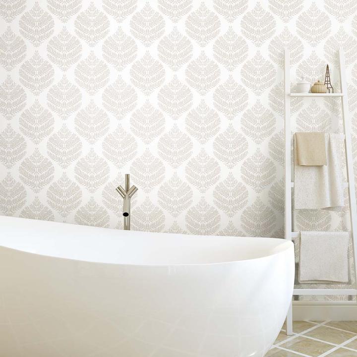 Actual product image Roommates PEEL & STICK Wallpaper - Hygge Fern Damask Taupe