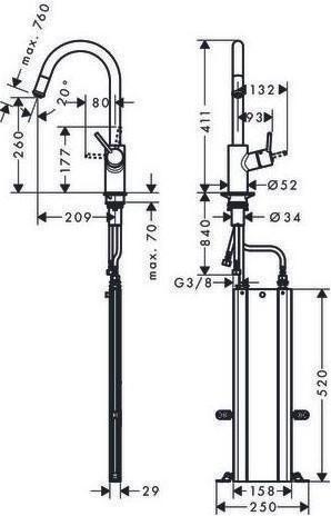 Produktbild hansgrohe Talis M52 Einhebel-Küchenmischer (chrom)
