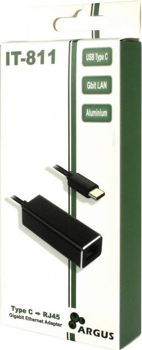 Actual product image Intertech Argus IT-811 Adapter USB Type C - GbitLAN (USB-C, RJ45 Gigabit Ethernet (1x))