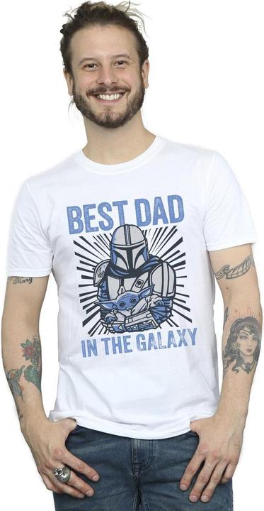 Immagine prodotto Star Wars Mandalorian Best Dad Galaxy Maglietta Uomo (XL)