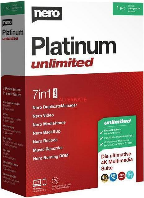 Nero Platinum (1 User, unbegrenzt)