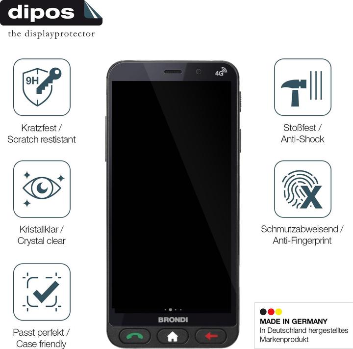 Actual product image Dipos Anti-Shock Screen Protector Clear (1 Piece, Brondi Amico)
