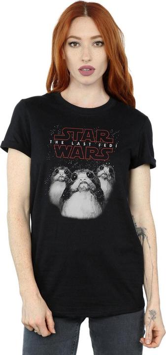 Actual product image Star Wars Womens/Ladies The Last Jedi Porgs Cotton Boyfriend T-Shirt (M)