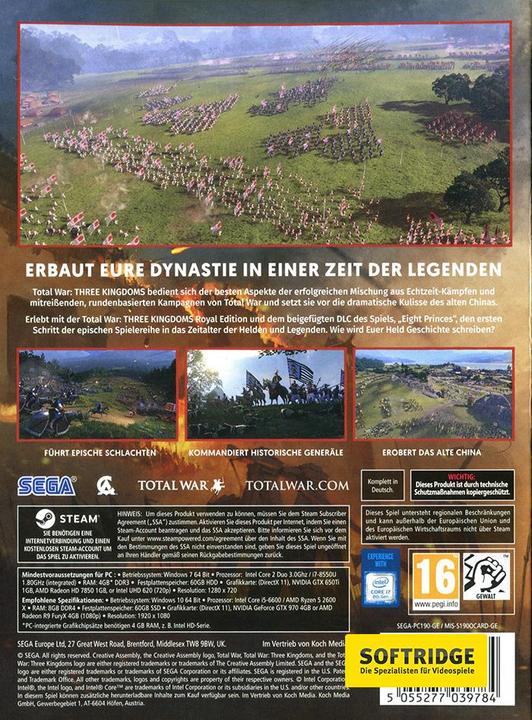 Image du produit Sega Total War : Three Kingdoms - Édition royale (Windows, Multilingue)