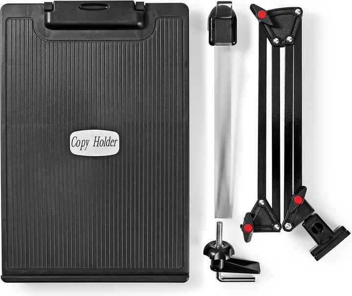 Actual product image Nedis Document Holder Ergonomic File Holder Fully Mobile Desk Holder Black Grey/Black, ER (1 x)