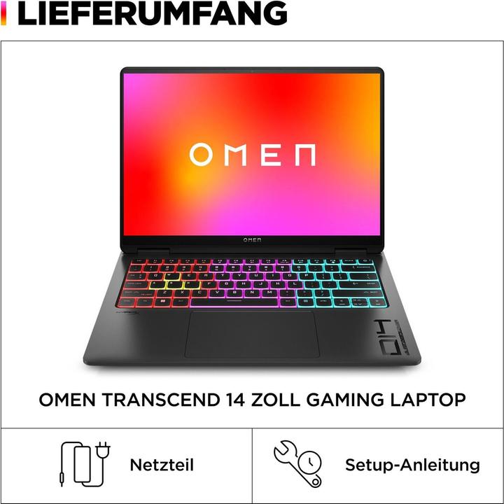 HP OMEN 14-fb0174ng 14.0" 2.8k OLED 120Hz, Intel Ultra 7-155H, 16GB RAM, 512GB SSD, RTX 4060, FreeDO (14", Intel Core Ultra 7 155H, 16 GB, 512 GB, DE)