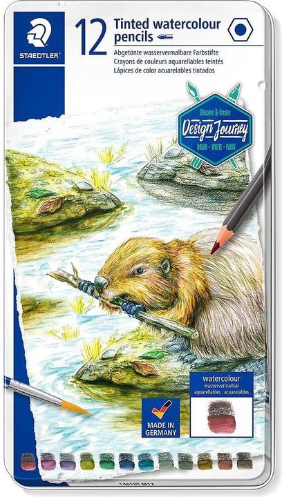 Image du produit Staedtler tinted 146 10T stylo couleur teinté à l'eau, étui métallique, 12 pièces, triées (12 couleurs, 1 x)