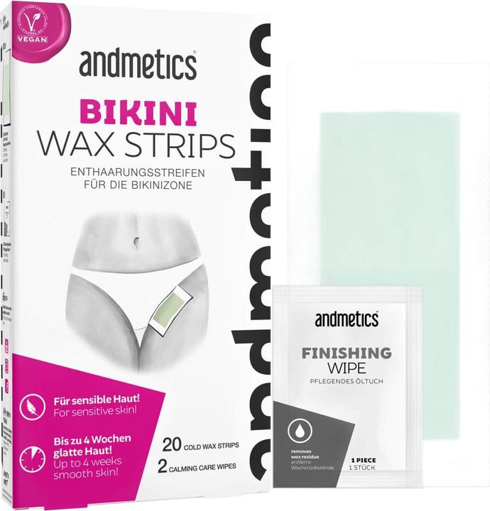 Immagine prodotto Andmetics Strisce di cera per bikini (20 x)