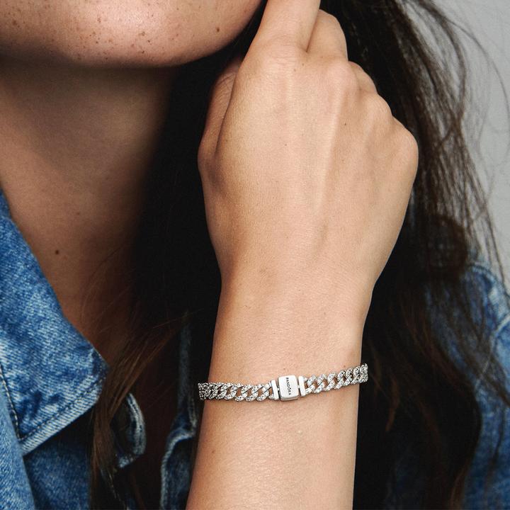 Image du produit Pandora Bracelet à maillons pavé Timeless (16 cm, Argent 925)
