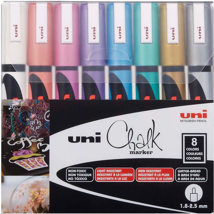 Produktbild Uni-ball Kreidemarker Uni Chalk (Mehrfarbig, 2.50 mm, 8 x)