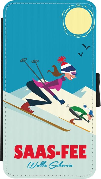 Produktbild PhoneLook Hülle Wallet schwarz Saas-Fee Ski Downhill (Apple iPhone XS, Apple iPhone X)
