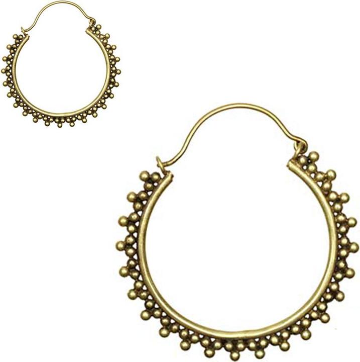 Star Piercing Ohrring vergoldet Kugeln Dreiecke (Messing)