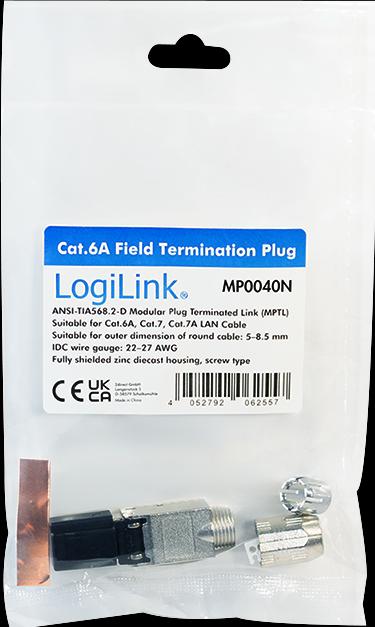 Produktbild LogiLink Feldkonfektionierbarer Stecker, Cat.6A, geschirmt, MPTL getestet (Netzwerkkabel Stecker)