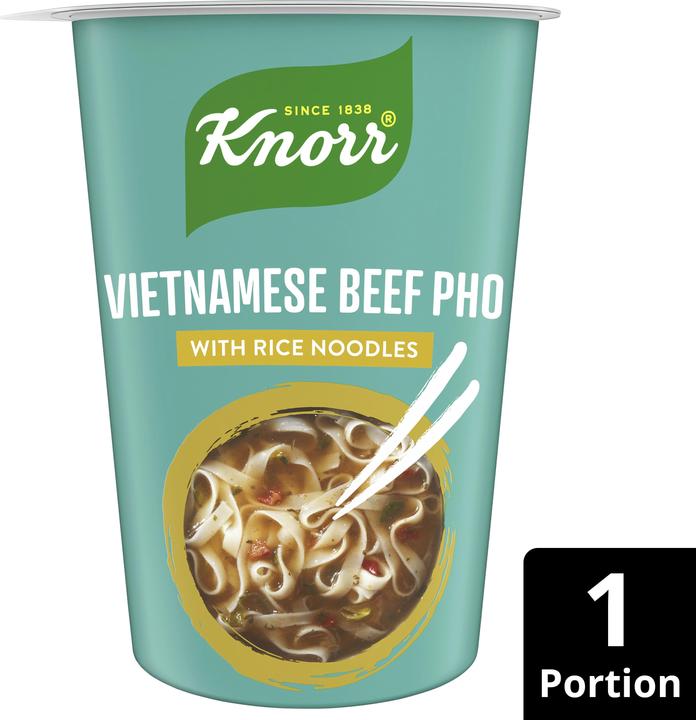 Actual product image Knorr Vietnamese Beef Pho with Rice Noodles Cup, Asian Vietnamese Instant Rice Noodles Snack (60 g)