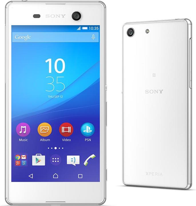 Sony Xperia M5 (16 GB, White, 5", Single SIM, 21.50 Mpx, 4G)