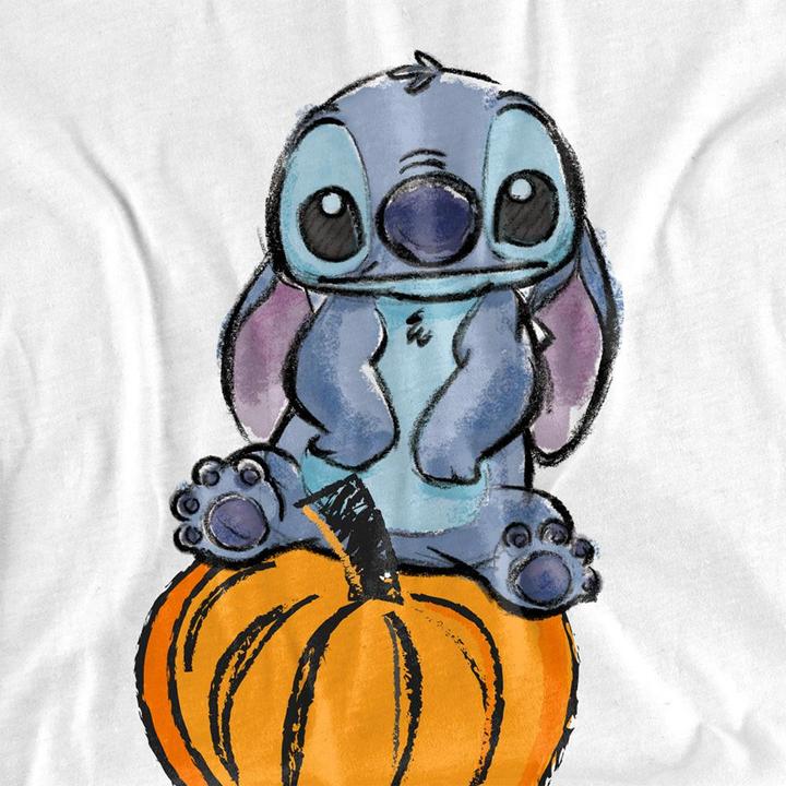 Actual product image Lilo & Stitch Unisex Adult Pumpkin Sketch T-Shirt (XL)
