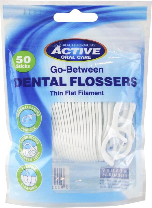 Beauty Formulas Active Oral Care - Dental Flossers Thread-Toothpicks In A String Bag 50 Pcs.