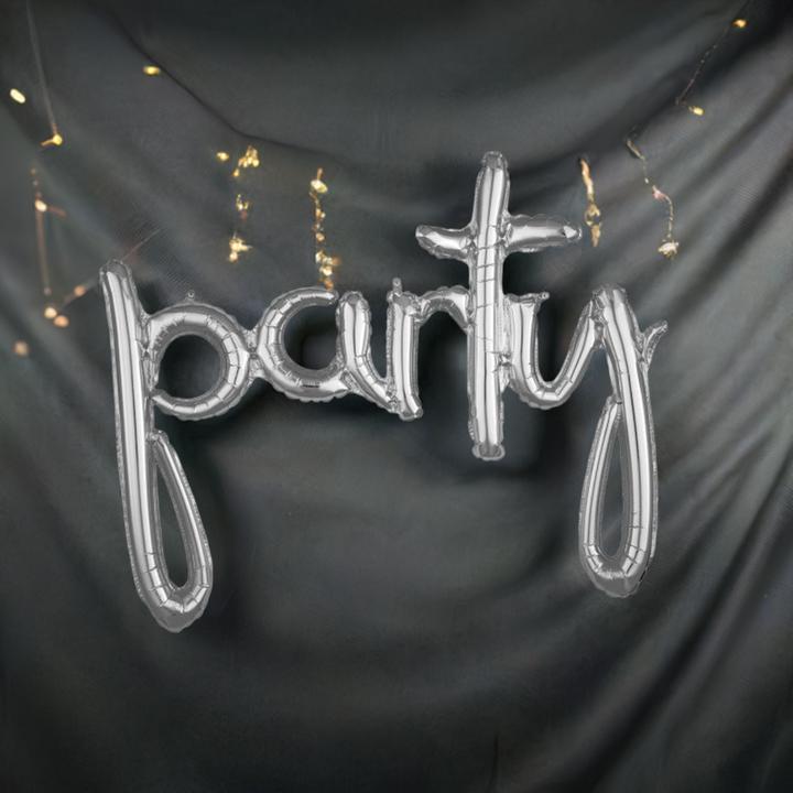 Actual product image Amscan party foil balloon set garland silver