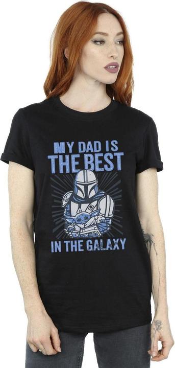 Actual product image Star Wars Womens/Ladies Mandalorian Best Dad Cotton Boyfriend T-Shirt (XXL)