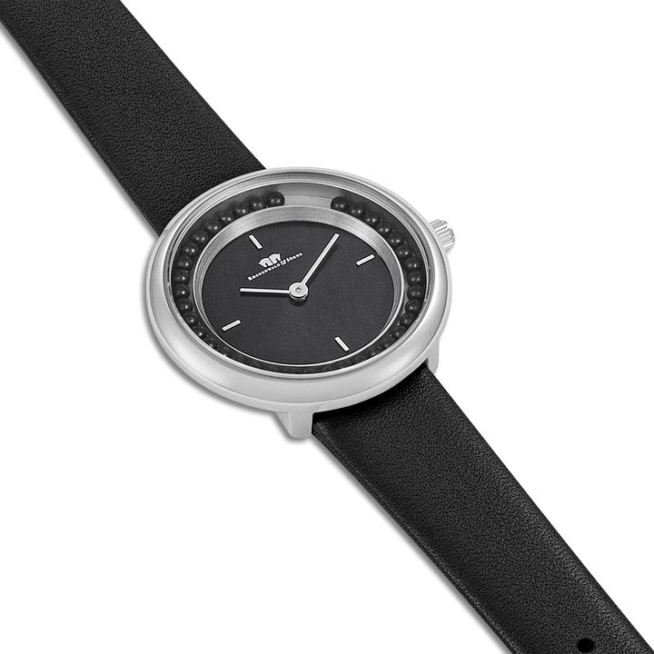 Image du produit Montre à quartz pour femme Pearl en cuir véritable noir - 32218 (Montre analogique, 32 mm)