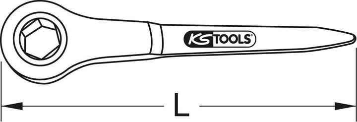 Actual product image KS Tools BRONZEplus Construction ratchet, hexagonal, with "rat-tail" handle 32 mm