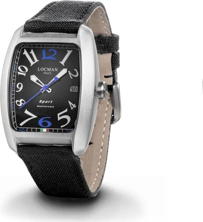 Image du produit Locman Italy Montre Homme Sport Anniversary noire/bleue réf. 0471 (Montre analogique, 37 mm)