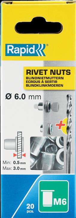 Actual product image Rapid M6 blind rivet nuts